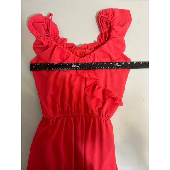 NWT Love Ady Sz L Coral Flutter Midi Dress Lined - Picture 9 of 9